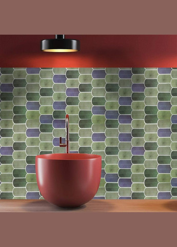 Самоклеюча поліуретанова плитка сіро-фіолетова мозаїка 305х305х1мм SW-00001194 Sticker Wall (278314562)