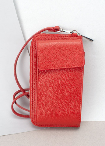 Кошелек с чехлом для телефона с ручкой на плечо 03047 красный Virginia Conti (290250787)