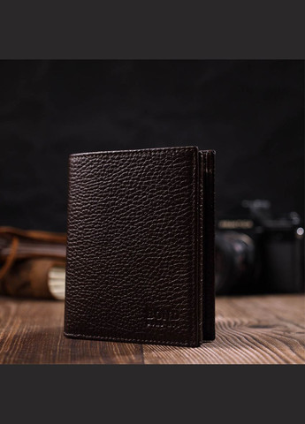 Кошелек мужской Кожаный зернистый без застежки 21989 Коричневый Bond (306881507)