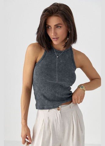 Майка в В рубчик з розрізами на окантовці Lurex — 333967839