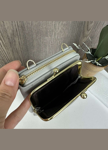 Жіноча міні сумочка клатч маленька сумка для телефону сіра ManYiDi (340113304)