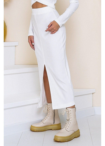 Молочна спідниця міді трикріаж мустанг 21105 молочна Tanita-Romario