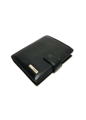 Кошелек мужской маленький вертикальный кожаный черный мини портмоне на кнопке Karya (324622146)