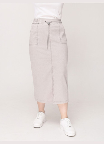 Светло-бежевая повседневная однотонная юбка женская светло-бежевая тонкая длинная с разрезом Estensivo карандаш