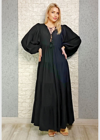 Чорна кежуал сукня а-силует Hot Fashion однотонна