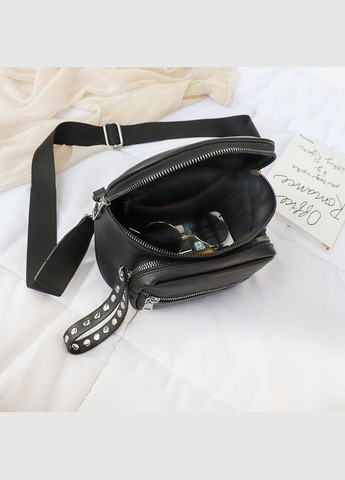 Сумка жіноча кругла крос-боді на ремені Luna Black Italian Bags (289534094)