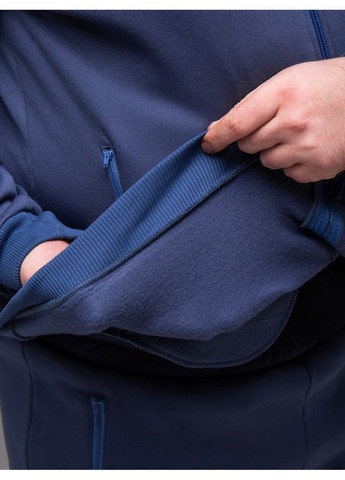 Чоловічий синій утеплений спортивний костюм без капюшона БАТАЛ No Brand (370840552)