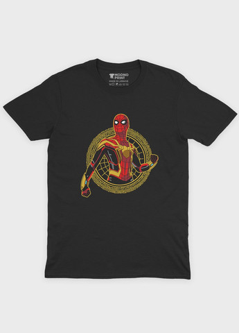 Черная демисезонная футболка для девочки с принтом супергероя - человек-паук (ts001-1-gl-006-014-076-g) Modno