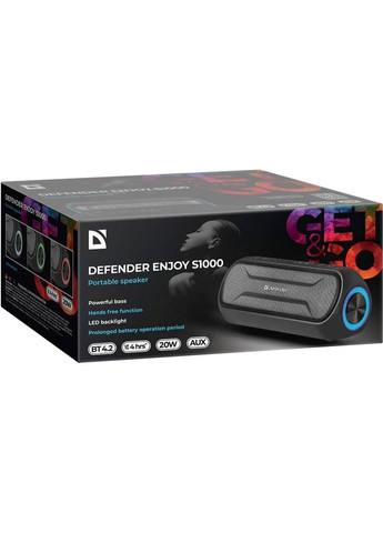 Портативная акустика Enjoy S1000 Black (65688) Defender (323099016)