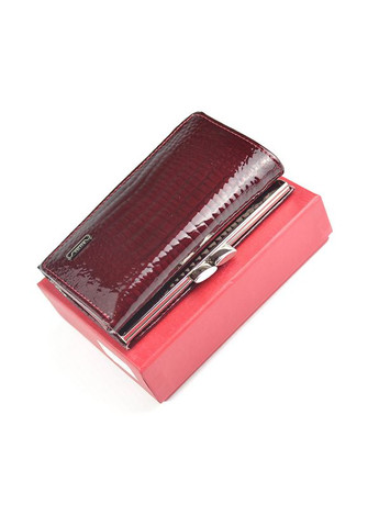 Лаковый кожаный кошелек на кнопке, Маленький складной кошелек портмоне из натуральной кожи Balisa (266266474)