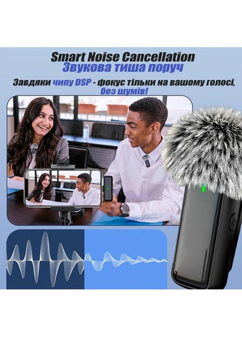 Беспроводная Петличка 2 шт с Зарядным Кейсом USB Type C Беспроводной Микрофон Петличный для Телефона на одежду SX (366664727)