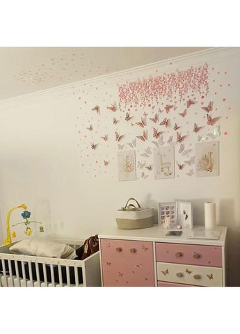 Стикеры бабочки Rose Nebula 20 шт, набор наклеек голографических для скрапбукинга и декора No Brand (372805667)