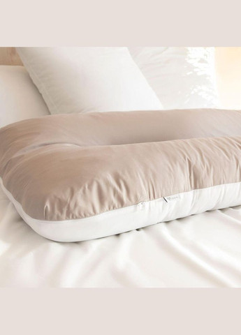 Наволочка на П-подушку для вагітних і відпочинку 75х140 см св.сірий/білий IDEIA (277695669)