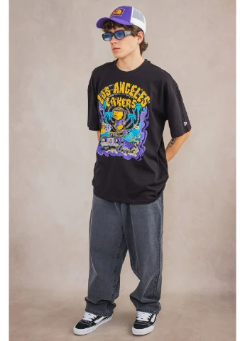 Чорна футболка graphic lakers black 60565038 New Era