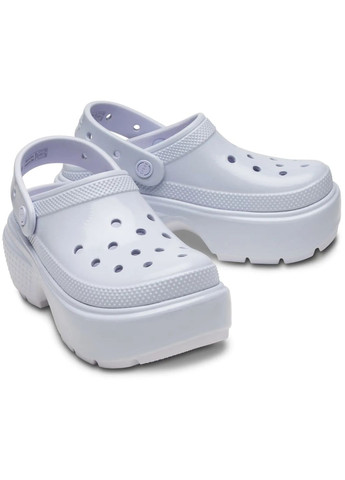 Голубые женские кроксы stomp high shine clog dreamscape 209568-5af Crocs