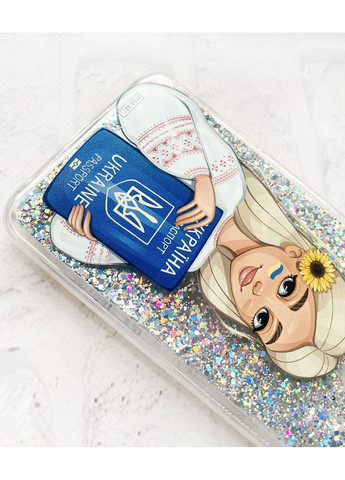 Чохол з плаваючими срібними блискітками на Samsung Galaxy A35 Дівчина з паспортом (принт 13) Creative (362025482)