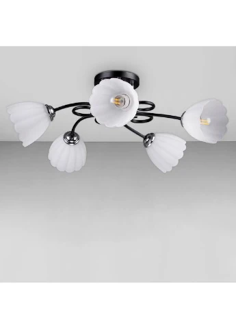 Люстра стельова DL-18309/5 чорна плафон білий Light House (379926997)