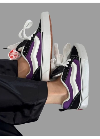 КРОССОВКИ ЖЕНСКИЕ VANS KNU PURPLE BLACK/WHITE ВАНС КНУ ПУРПЛЕ БЕЛЫЕ No Brand белые демисезоны (391018001)
