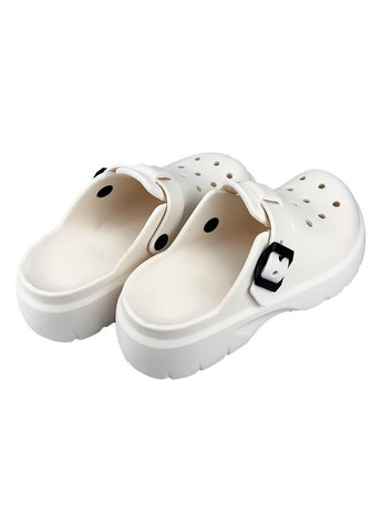 Женские кроксы сабо на платформе белые 710-387 Luck Line (332623143)