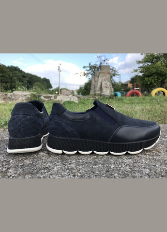 Синие женские кожаные слипоны в синем цвете, Bistfor