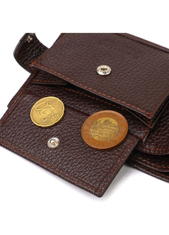 Ідеальне портмоне для чоловіків із натуральної зернистої шкіри 21881 Коричневе Canpellini (331906950)