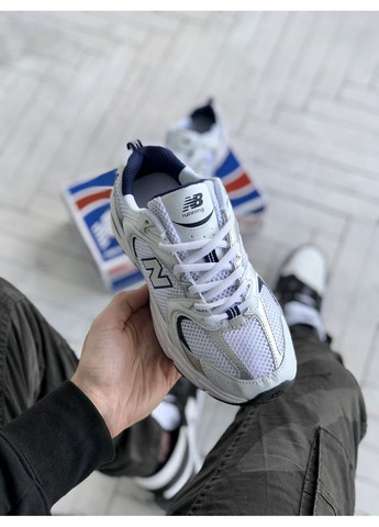 Белые демисезонные мужские кроссовки New Balance 530 White Silver Navy MR530SG Нью Беланс 530