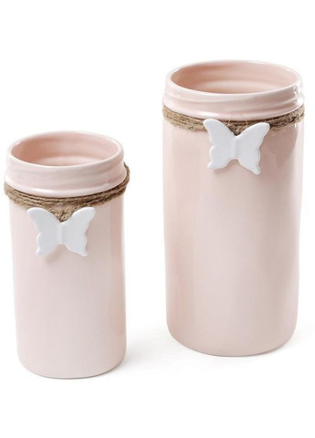 Ваза для квітів Flowers Garden "Метелик" 26см керамічна, рожева Bona (372292659)