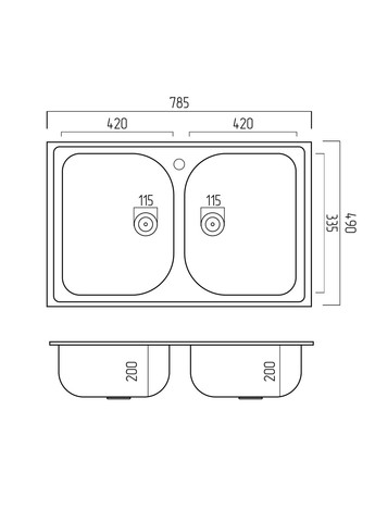 Гранітна мийка для кухні 7950 Equatoria матова Дюна Platinum (269793716)