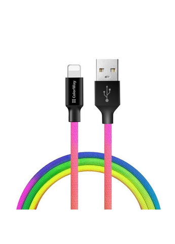 Кабель USB - Lightning (M/M), 2.4 А, 1 м, Multicolor (CW-CBUL016-MC) Colorway (341486344)