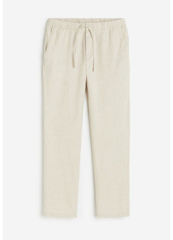 Чоловічі лляні штани Regular Fit Н&М (56913) S Світло-бежеві H&M (290704955)