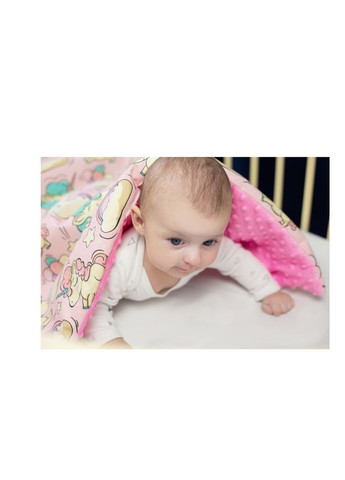 Плед дитячий плюшевий Єдинороги Рожевий Розмір 100*150 No Brand (301872771)