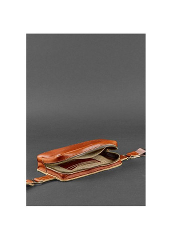 Сумка через плече бананка жіноча на пояс шкіряна Dropbag Mini світло-коричневий BlankNote (302008755)