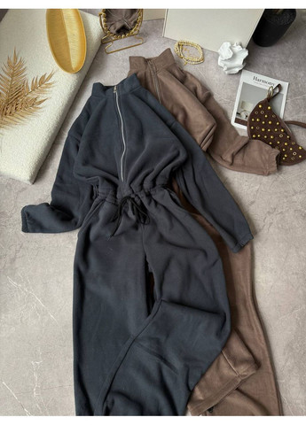 Комбинезон теплый двухсторонний флис Україна графитовый