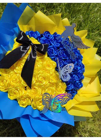 Букет троянд зі стрічок у горщику No Brand (368672316)