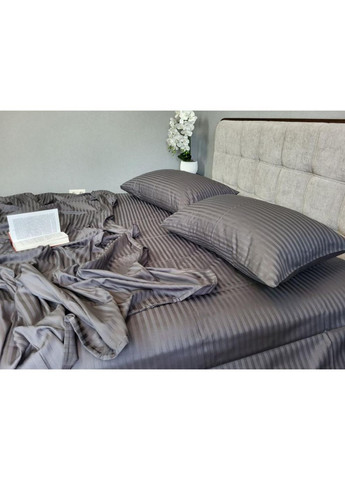 Постельное белье GRAY SHADOW, сатин страйп LUX Двуспальный размер, наволочки 70/70 No Brand (363190080)