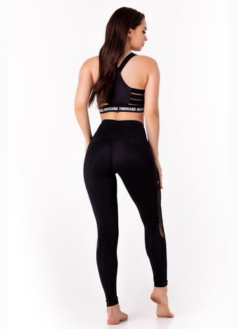 Жіночі спортивні лосини розмір S чорні зі вставкою з сітки та ефектом push-up Opt-kolo (286785303)