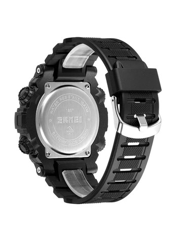 Мужские наручные кварцевые часы 1887 (Черный с красным) Skmei (314483367)