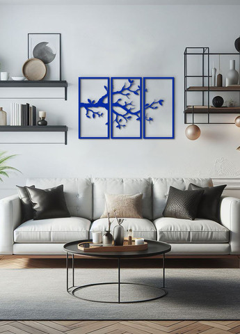 Картина лофт, настінний декор для дому "Гілка вишні модульна картина", декоративне панно 70х110 см Woodyard (292112427)
