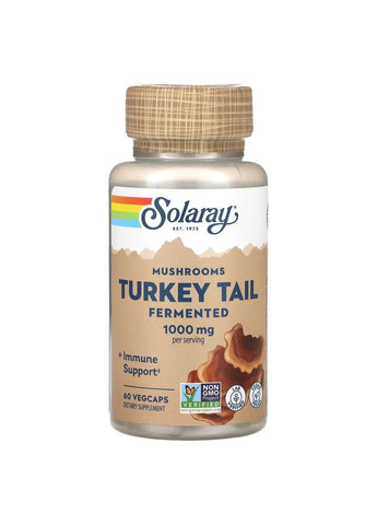 Ферментований Трутовик Різнокольоровий Fermented Turkey Tall 1000 мг - 60 вег.капсул Solaray (292652855)