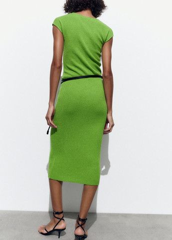 Зеленое повседневный платье Zara однотонное