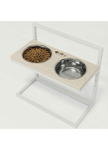 Миски на регульованій підставці для великих собак Flex L (2 × 1.8 л) FL-502850-WHWH Hollky (365652762)