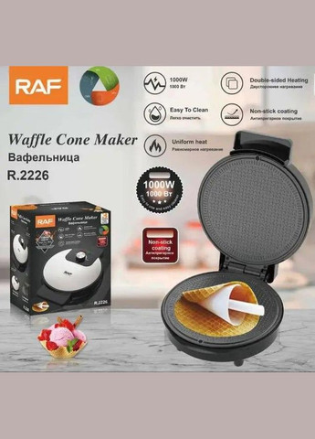 Вафельниця R.2226 вафельниця гриль для вафель Чорний 1000 Вт RAF (299908543)