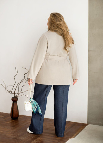 Бежевое Классическое, Повседневный, Кэжуал, Вечерний классическое полупальто двубортное No Brand однотонное