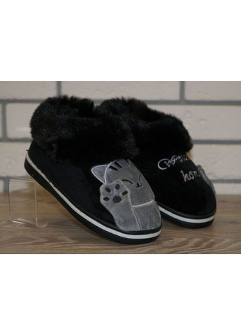 Тапочки дитячі Чуні з милим котиком чорні з сірим Lion (285710594)