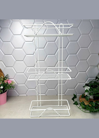 Біла пряма триярусна полиця 27 см у ванну кімнату Люкс No Brand (303212448)