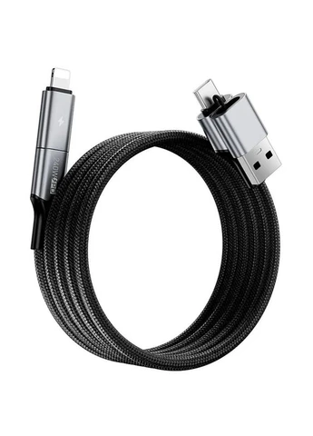 Дата кабель WIWU C085 Raptor Pro 4in1 Type-C на USB/Type-C на Lightning 240W 1,2 м черный No Brand (402118899)