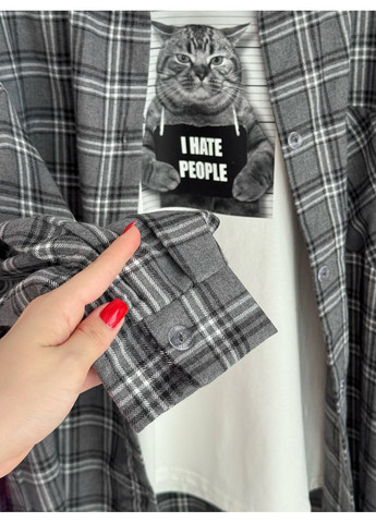Стильна жіноча картата сорочка з фланелі Україна (361205442)