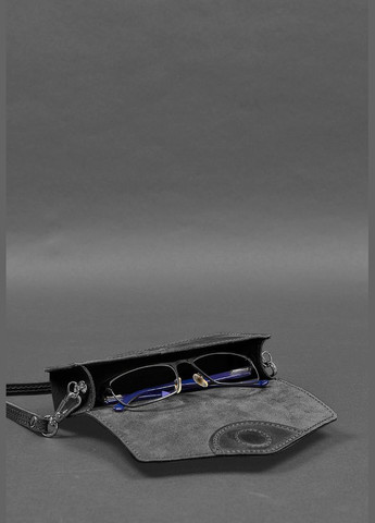 Шкіряна сумка-футляр для окулярів (міні-сумка) чорний Crazy Horse (A-028165) BlankNote (328444986)