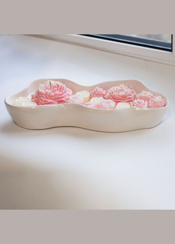 Большая ароматическая свеча ручной роботы из соевого воска "Цветы" SP2419, 800 г Spokiy (322948830)