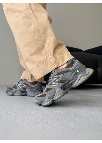 Серые демисезонные кроссовки мужские new balance 9060 grey brown нью беланс 9060 No Brand